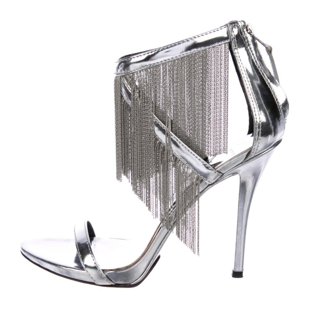 B BRIAN ATWOODLeather Peep-Toe Sandals.